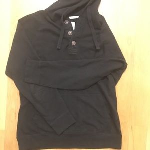 3 button hooded sweatshirt